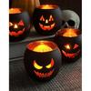 Halloween Table Decor Set of 6, Jack O Lanterns Black Glass Votive Tealight Candle Holders, Halloween Decorations Indoor Party Mantel Coffe Table
