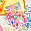20 Pcs Cute Food Sticker Collection, Shiny Cartoon Decals for DIY Cards, Kawaii Journaling Supplies