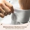 6 Pcs Rhinestone Button Cover Decorative Button Cover Clip Easy to Install Shirt Accessory for Women Men Clothing Wedding Party