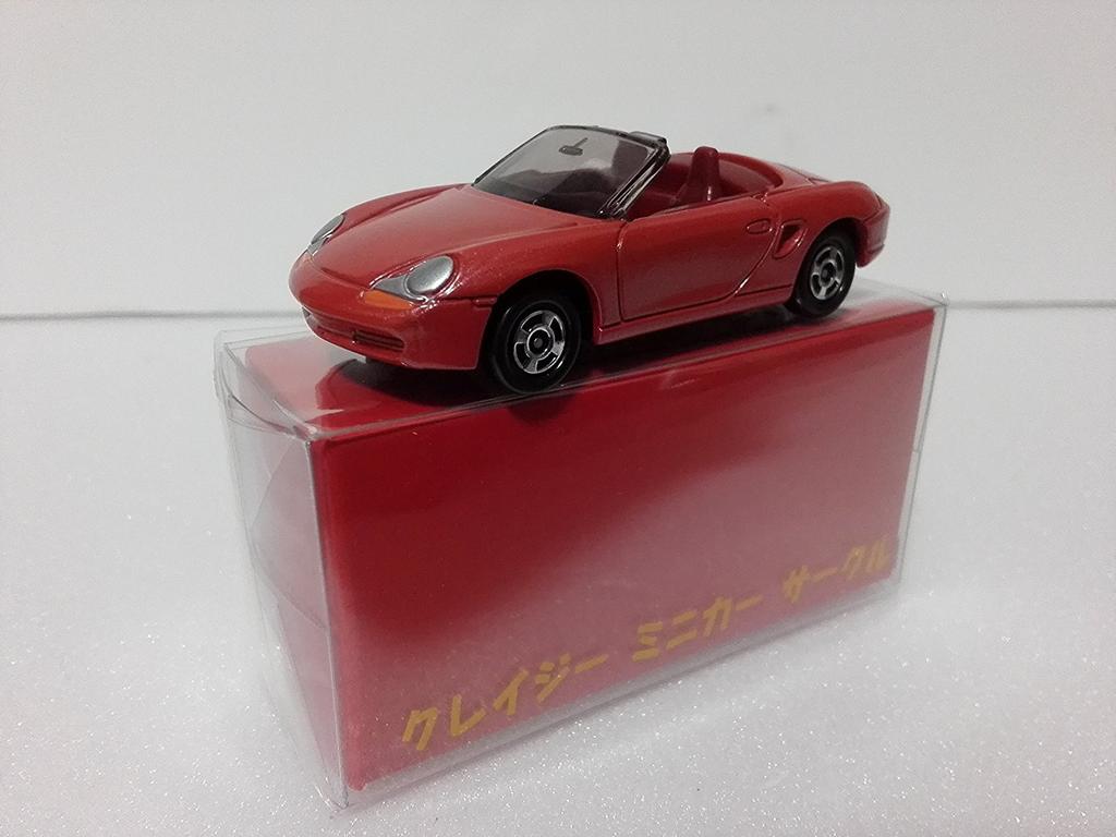 No box, out of print Tomica Anniversary 24 Porsche Boxster, excellent condition, Crazy Minicar Circle, with case.