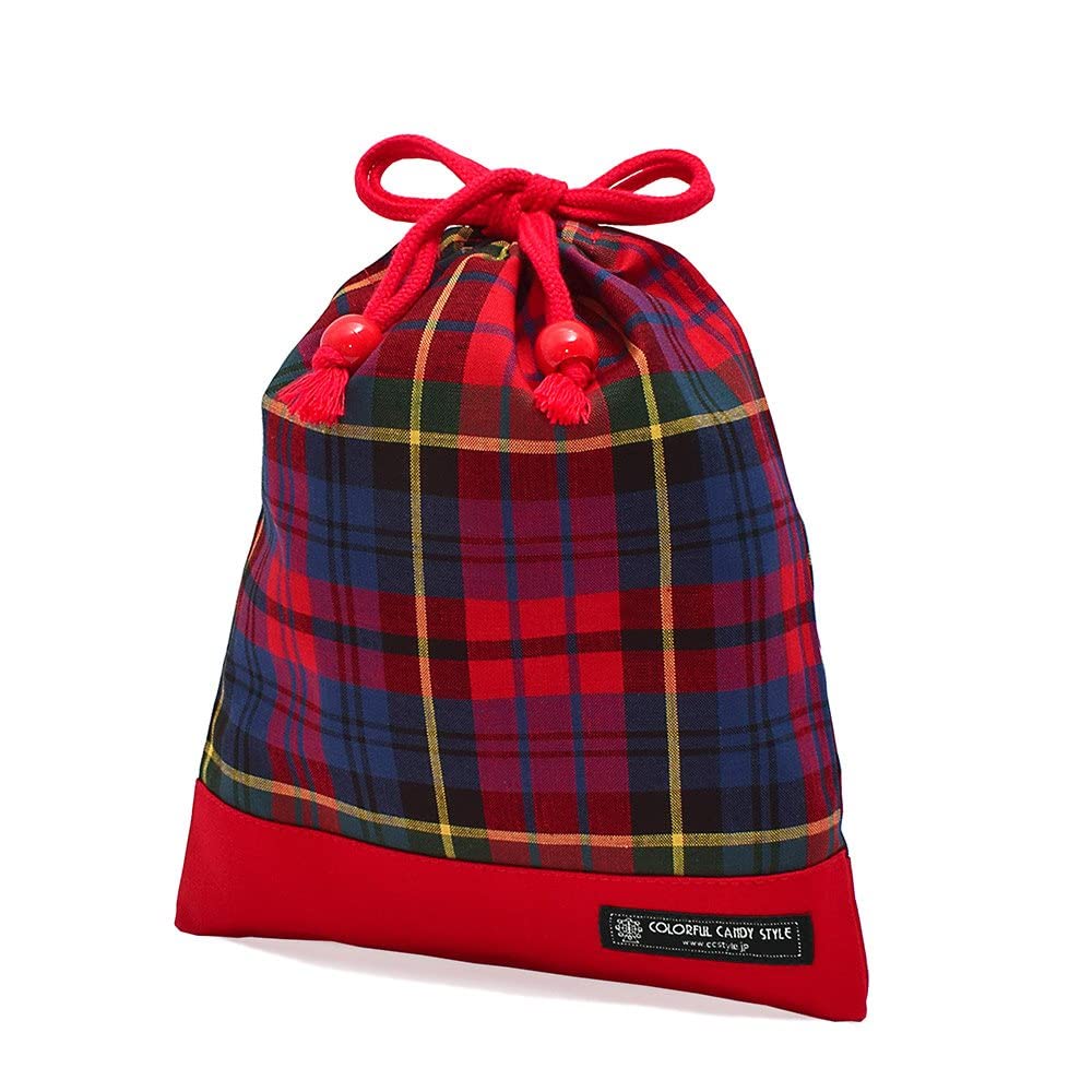 

КРАСОЧНЫЙ СТИЛЬ КОНФЕТЫ Ланч на шнурке Стильный и милый для начальной и средней школы Клетчатый тартан и N7012100 Сумка для девочек, Студенты, Красный,