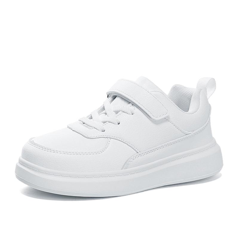 Fashion Black Children Shoes Pu Artificial Leather Kids Casual Sneakers School Running Shoes for Boy Girls White Tennis