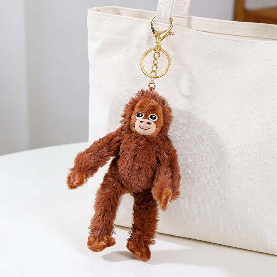 Chaveiro de Pelúcia de Macaco Chaveiros de Animais de Pelúcia Macios com Braços Longos Bonecas Fofas para Pendurar em Bolsas Mochilas Presente Inovador para Crianças Amantes de Animais