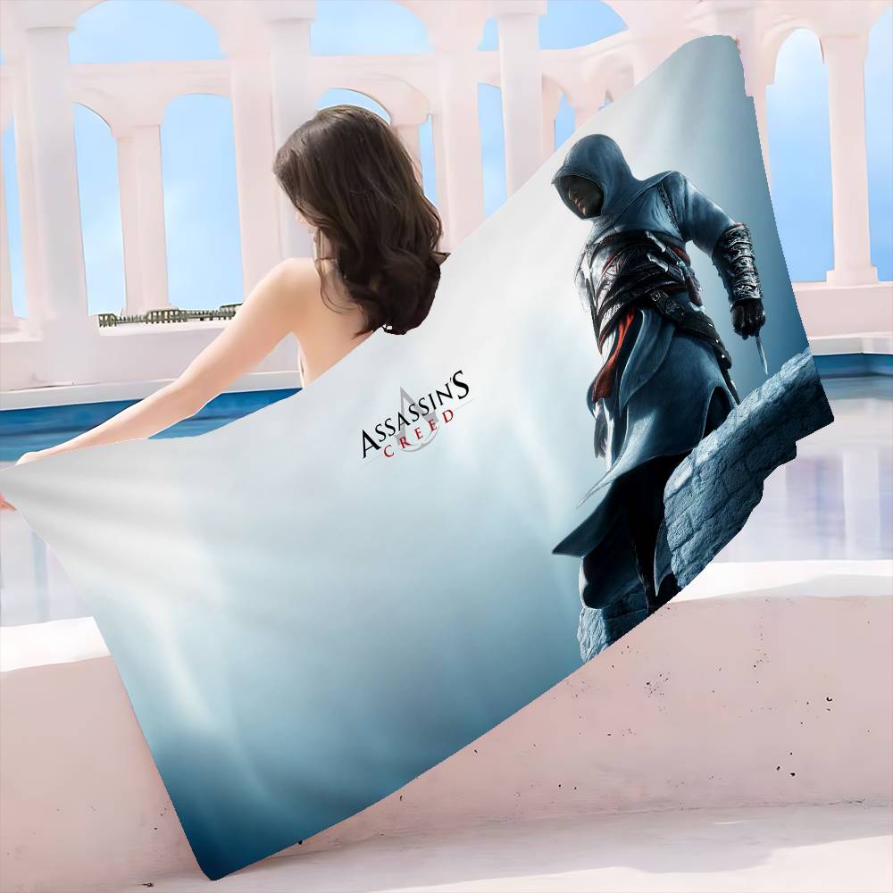 A-Assassin C-Creed Gaming Anime Strand Schwimmtuch Weiches Saugfähiges Waschlappen Kindergeschenke für Kinder Reise Camping Fitnessstudio