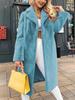 2024 Autumn/Winter Women's Fashion Lapel Tie-Up Plush Long Coat