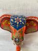 Hand Painted Wooden Elephant Mask: Shrinathji Pichwai Art Wall Hanging