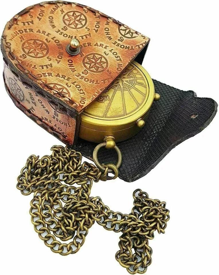 

Vintage Brass Pocket Compass Brass Nautical Compass Marine Compass Gift коричневий