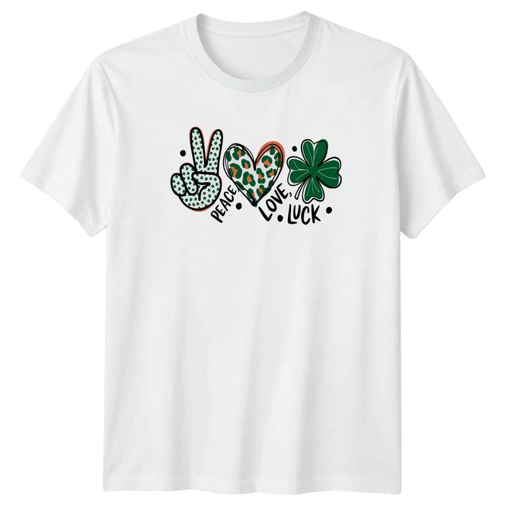 Peace Love Luck TShirt St Patricks Day Irish Holiday Gift For Him And Her S