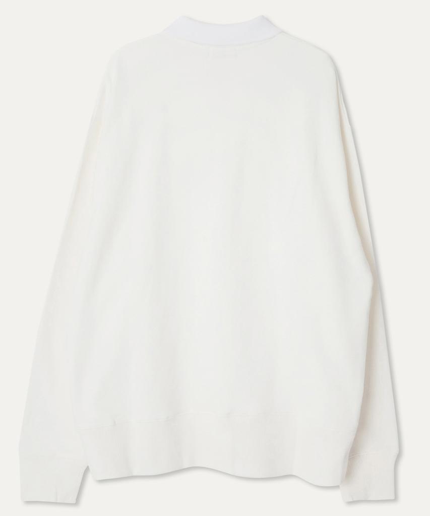 MAYOL Half-Zip Long-Sleeve Polo Sweatshirt_Ivory