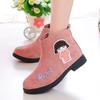 2025 girls autumn and winter retro shoes single boots princess shoes Korean version low tube velvet boots medium and older children cotton shoes s
