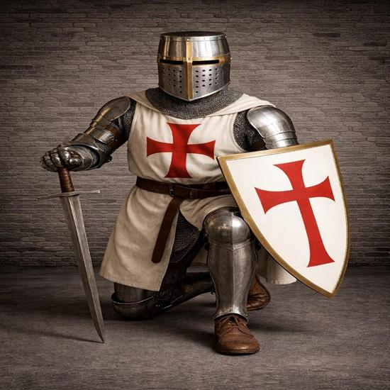 Templar Knight Full Armor Set with Shield Medieval Crusader Steel Costume