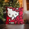 Cute Hello Kitty Christmas Pillow Cover Red Santa Cartoon Print Soft Throw Pillow Case For Kids Girl Room Home Decor Gift