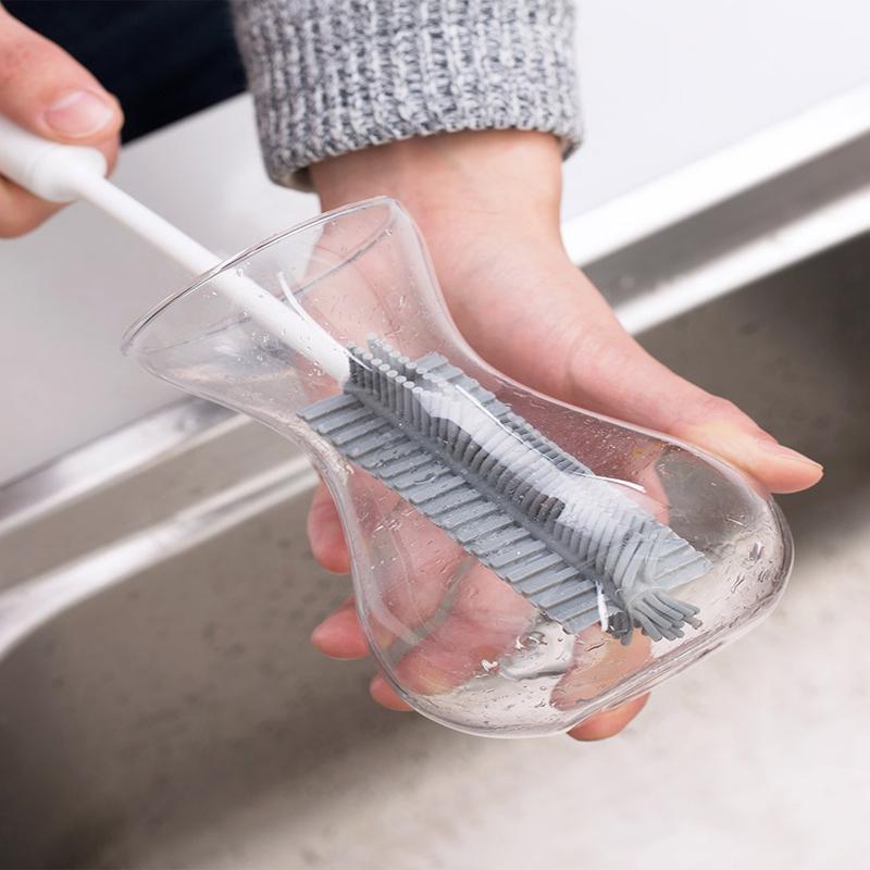 Long Handle Silicone Glass Cleaning Brush Silicone Cup Brush