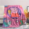 1Pc Pink Pig Cartoon Print Flannel Blanket, High quality Comfortable for All Seasons, Home Decor, Warmth and Comfort, Perfect for Gifts
