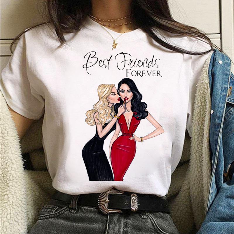 Summer Urban Girl Fashion Letter Print Simple Pure Cotton Loose Round Neck T-Shirts Women’s