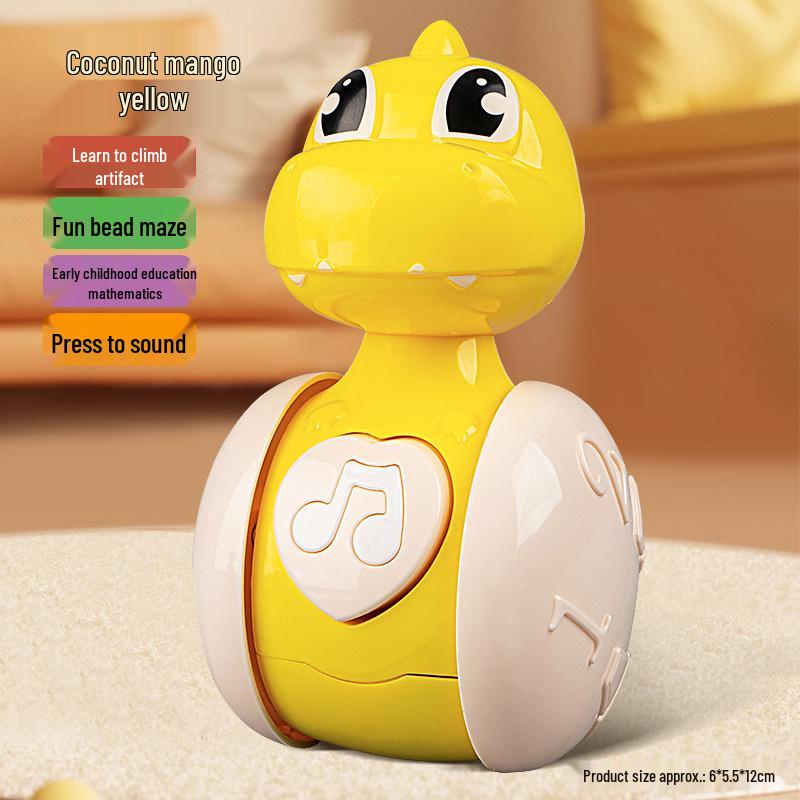 Toddler Toys 9-12 Months: Cartoon Dinosaur & Fawn Sliding Roly-Poly Soothing Toy