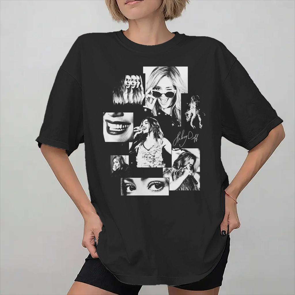 Hilary Duff Lucky Me Tour 2026 Printed T Shirts Women 100% Cotton Tee Shirt Clothes