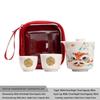 Portable Jade Sheep Travel Tea Set with Landscape Design - Ideal for Business Gifts