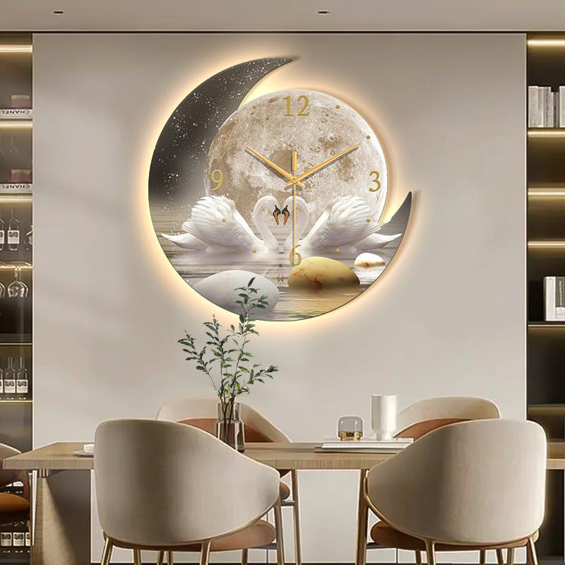 Luxury Restaurant Wall Clock Corridor Wall-Mounted Silent Digital Clock High End LED Dining Table Large Wall Clock Wall Watch