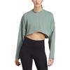 adidas Sweatshirts Women's Silver Green Crew Neck Moderate Regular HR5086