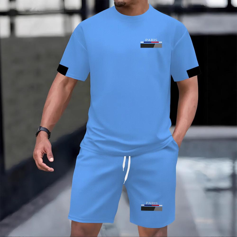 

Men s Casual Fashion Simple Short-sleeved Shorts Set Comfortable Loose Sports Suit Versatile Unisex Sports Clothing S
