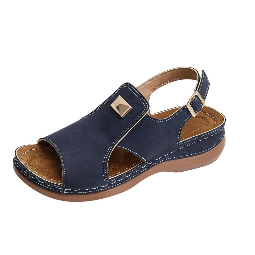 Platform Strap Women'S Toe Sandals Fashionable And Casual Leather Sandals For Women Arch Support Wide Width Sandals For Women 7w