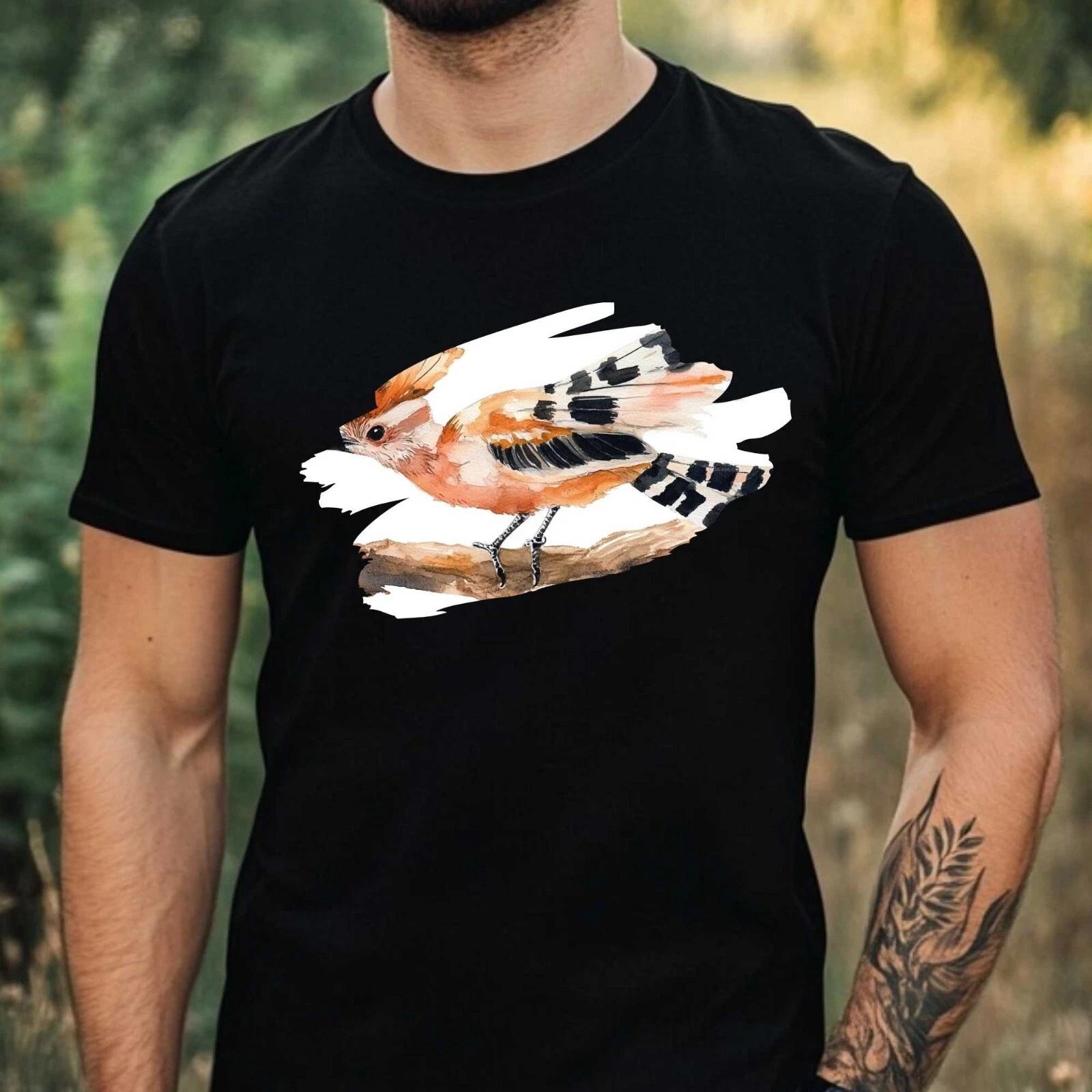 T-Shirt Herren Aquarell Vogel Motiv Baumwolle Größe XS bis 5XL M