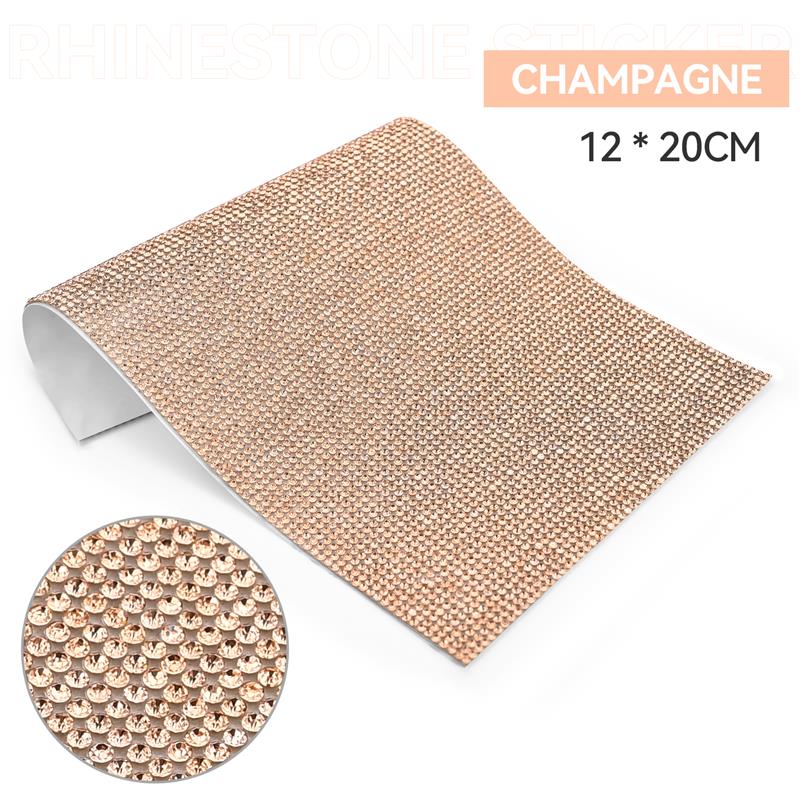 Self Adhesive Rhinestone Sticker Tape DIY Decoration 12x20cm Diamond Sticker For Arts Crafts DIY Car Phone Clothes Decoration