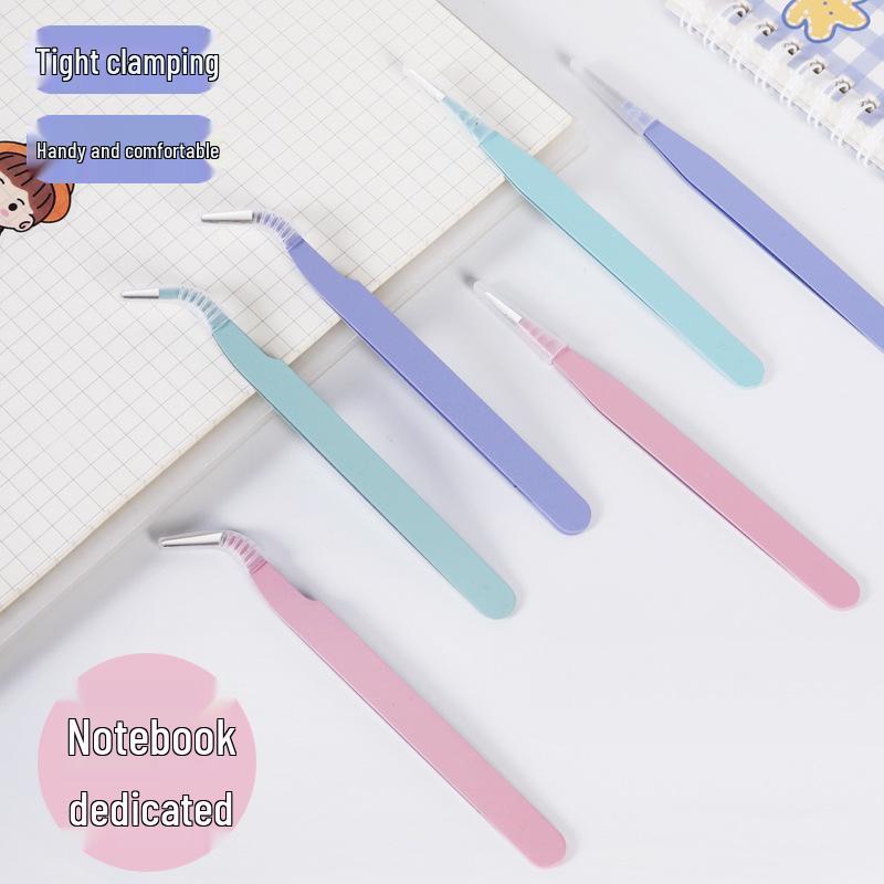 DIY Journal Tweezers & Clips: Straight/Curved Heads, Stickers & Accessories