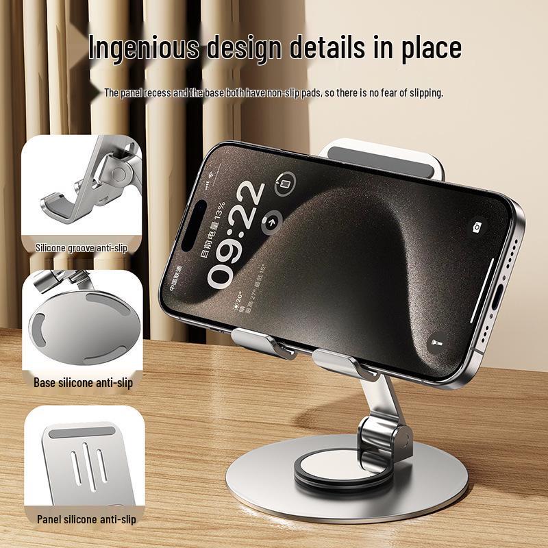 All-Metal Rotating Aluminum Desktop Tablet and Phone Stand
