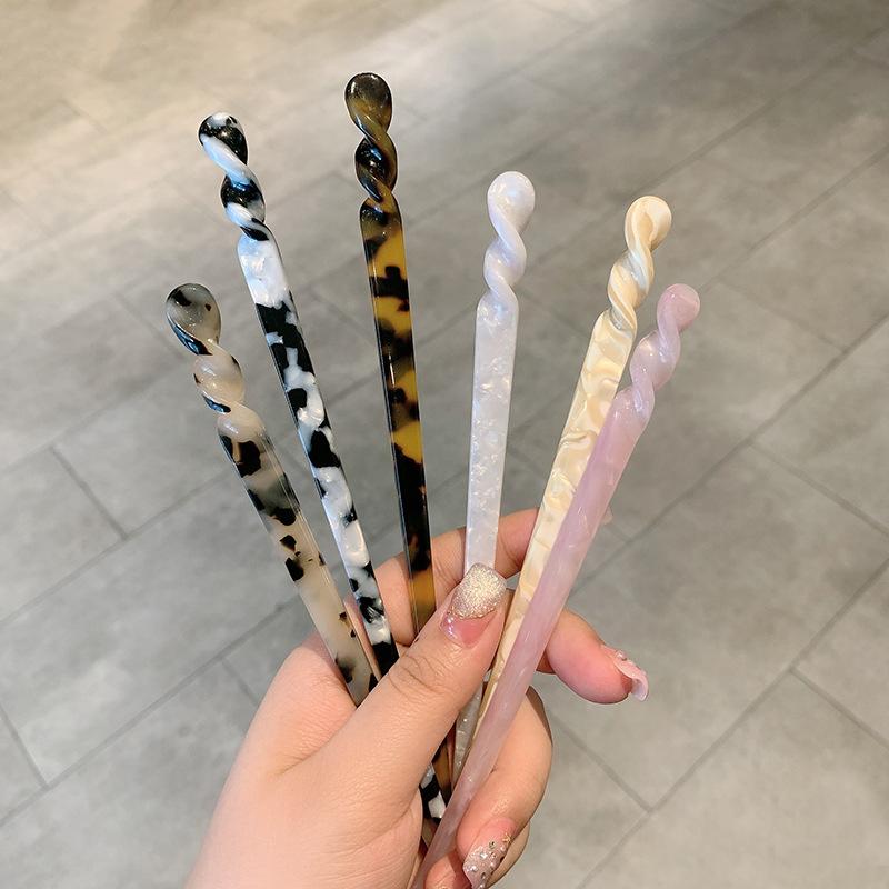 Chinese Style Hair Sticks Vintage Acetate Resin Chopstick Women Hairpins Clip Pin Headwear Wedding Jewelry Accessories Gifts