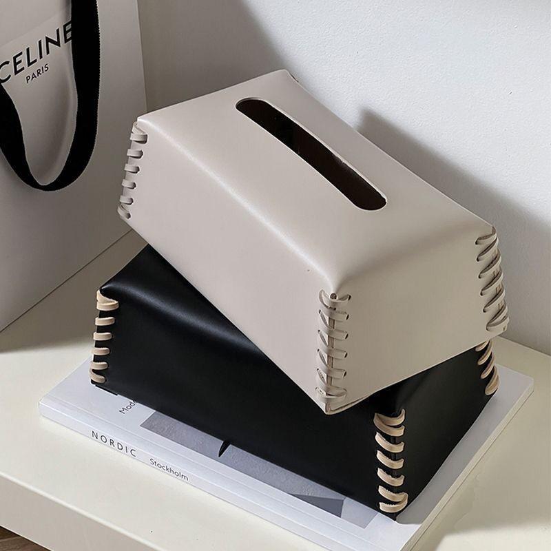 Light Luxury INS Leather Tissue Box Modern Minimalist Nordic Style High Appearance Level Paper Box Home Decor