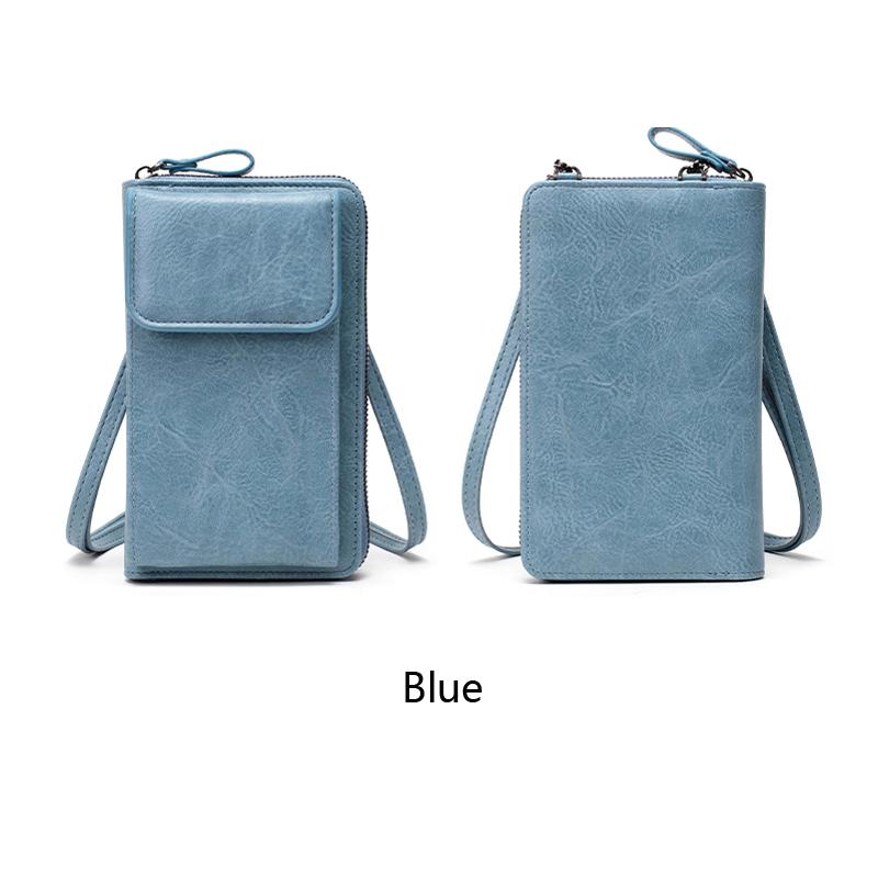 Borsa a Spalla con Cerniera Versatile, Borsa per Telefono alla Moda Monocolore, Portafoglio Versatile con Tracolla Staccabile