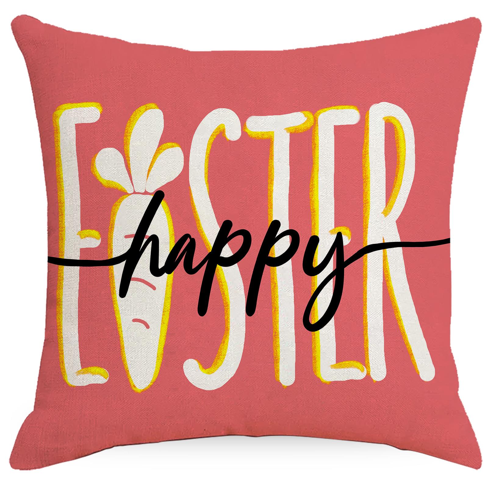 

Easter Bunny Radish Pillowcase Living Room Bedroom Decoration Pillowcase Festive Sofa Decoration Cushion Cover 45 * 45Cm