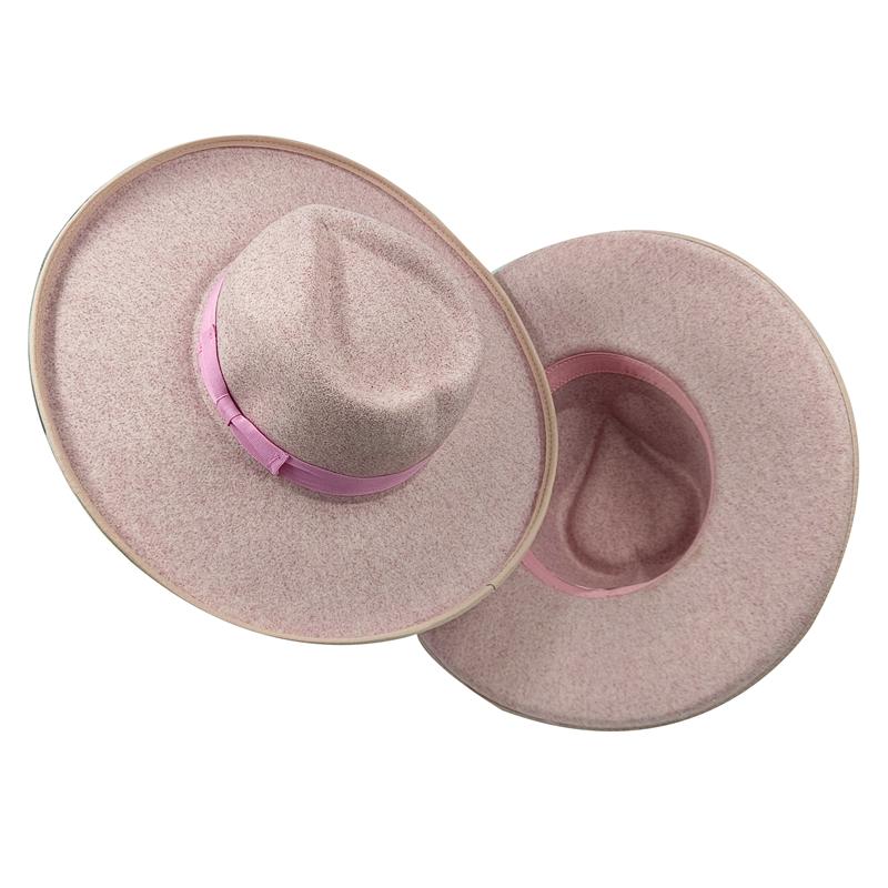 

10cm Love Hat Fedora New Rose Red Wholesale Fedora Raised brim Monochrome New Jazz Hat Winter Wide brim Hat sombrero mujer 56-58cm