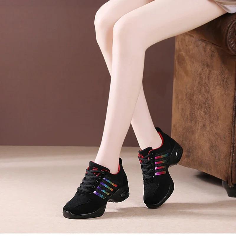 Dance Shoes Sneakers Women ing Woven Mesh Comfortable Modern Jazz Dancing Shoes Girls Ladies Outdoor Sports Shoes