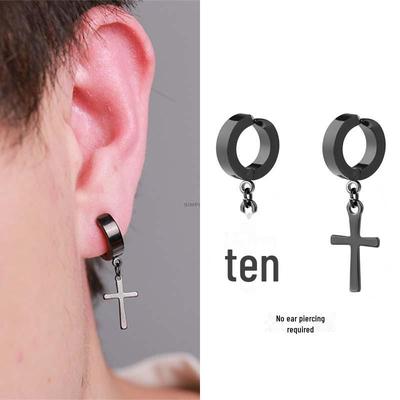 Cross Star Non-Pierced Ear Clips – Trendy Korean Style Fake Earrings