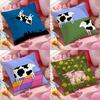 Cow Cartoon Pillow Case Soft Plush Fabric Double-Sided Printed Cushion Cover Warm Winter Sofa Pillow Case