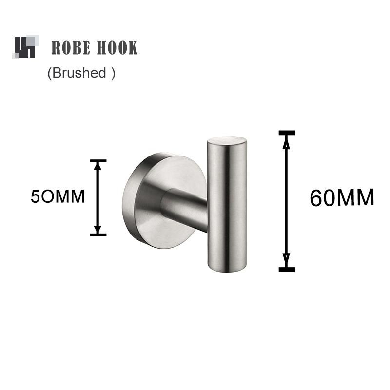 

Brushed Stainless Steel Wall Mounted Hand Towel Bar Toilet Paper Holder Robe Towel Hooks Kitchen Bathroom Accessories Set Round