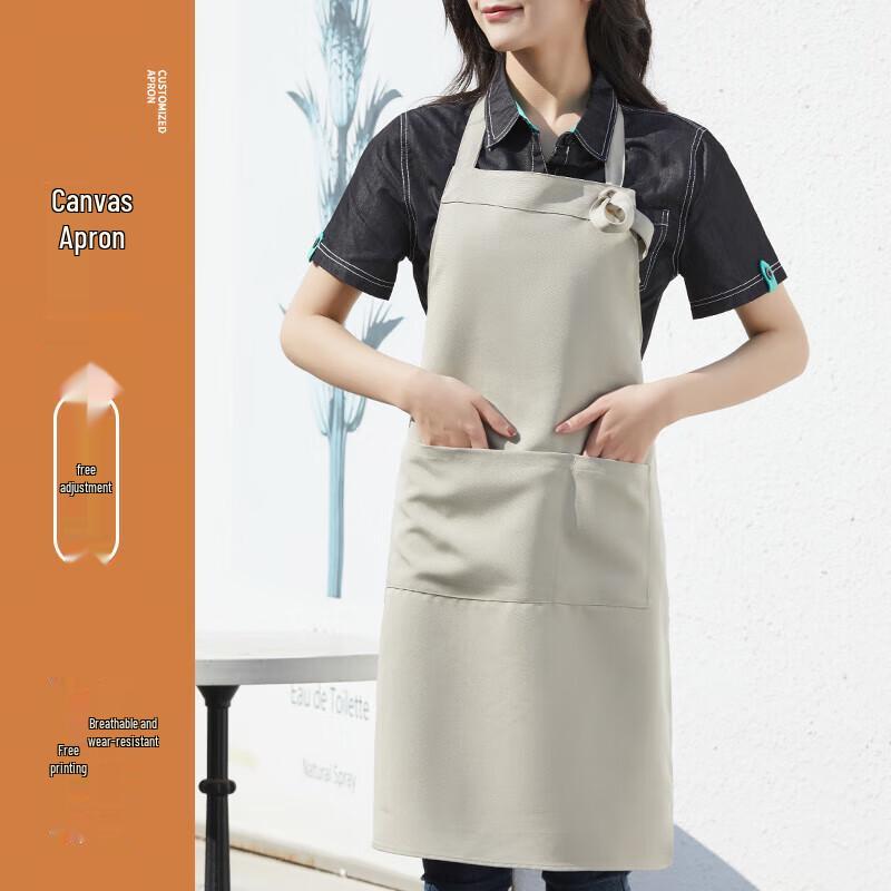 QIANYIYANG Unisex Canvas Neck-Strap Work Apron One Size