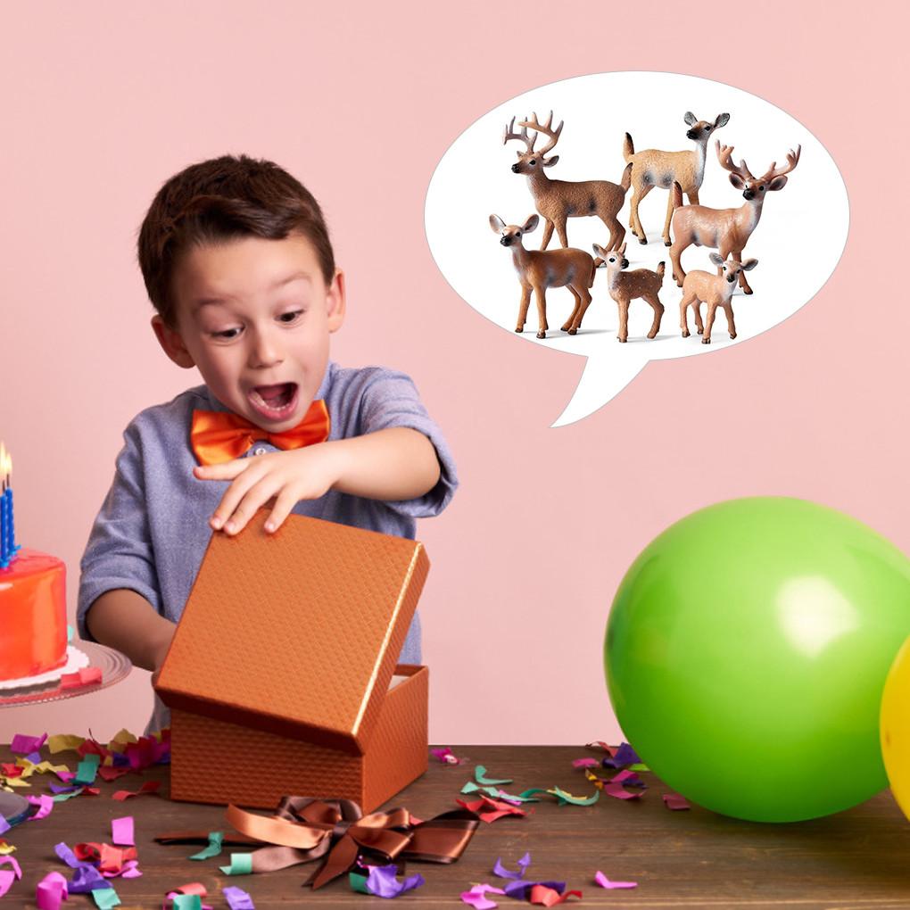 6pcs Animal Models Simulation Christmas Ornaments Solid Plastic Decoration Children Toys