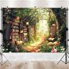 2D plane 1 piece magical fairy forest library background suitable for birthdays weddings parties