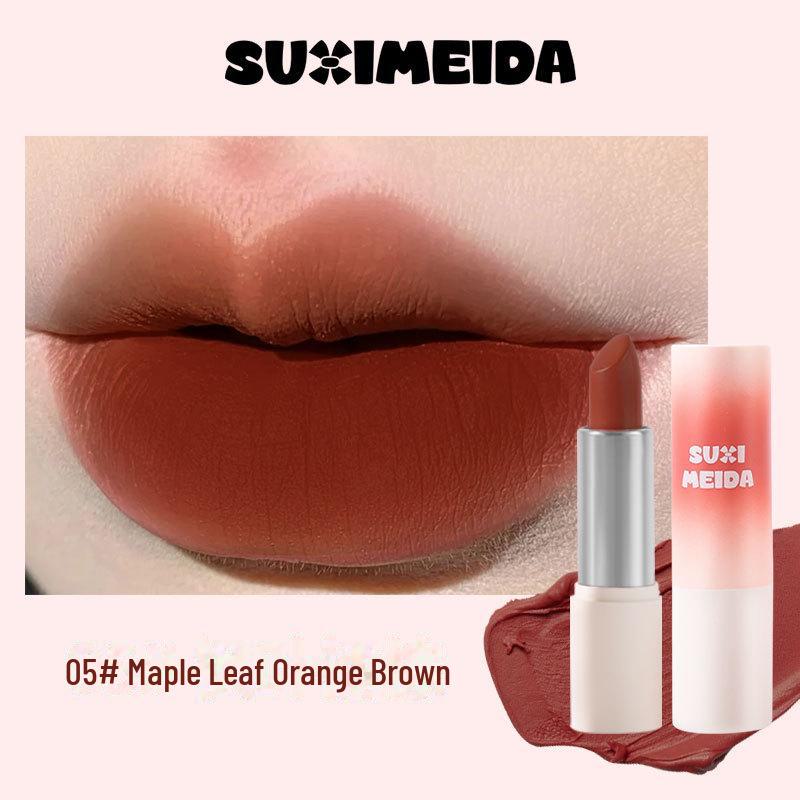 Suzy Meida Velvet Soft Matte Lipstick - Mocha Milk Brown, Skin-Whitening, Student Party Wear.