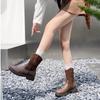 Fashion New Embroidered Leather Western Ankle Boots for Women Autumn Winter Fashion Soft-soled Casual Women's Chelsea Boots Shoes