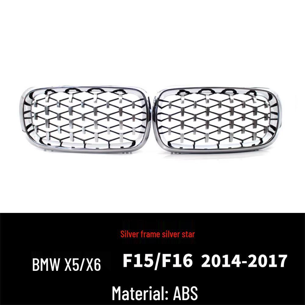 Compatible Black Kidney Grille for BMW X5/X6 F15/F16 (2014-2017).