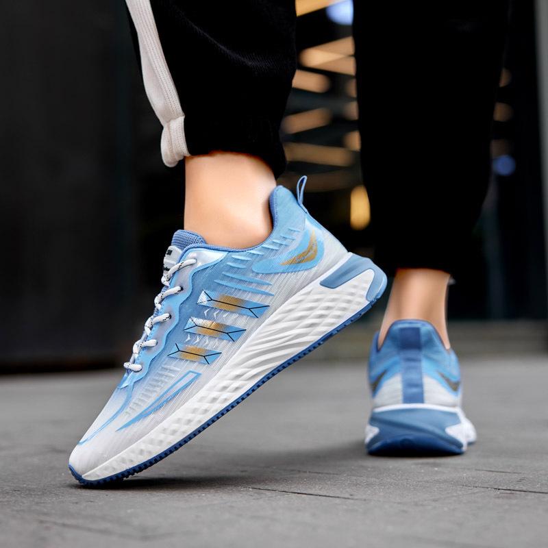 Men's Shoes Spring and Autumn New Mesh Shoes Lace-up Thick Sole Running Shoes Men's Fashion Trendy Sports Shoes