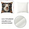 Vintage Floral Goat Print Throw Pillow Covers Pattern Cushion Cover Suitable for Sofa Bedroom Car Pillow Cover
