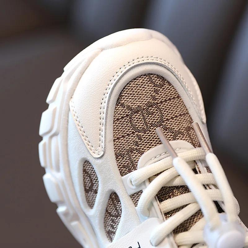 2024 Autumn Children Casual Sport Shoes Fashion Breathable Knitting Soft Bottom Non-slip Kids Sneakers For Boys Girls Size 21-36