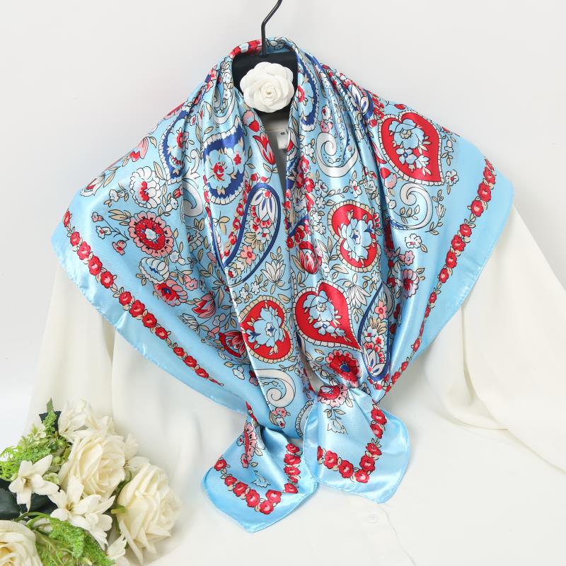 Vogue Foulard Satin Square Silk Scarf Scarfs High Quality 1PC 90*90cm Shawl Scarves Elegant Popular Women