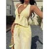 2026 Summer New Vacation Striped Vest Casual Long Pants Women's Casual Suit